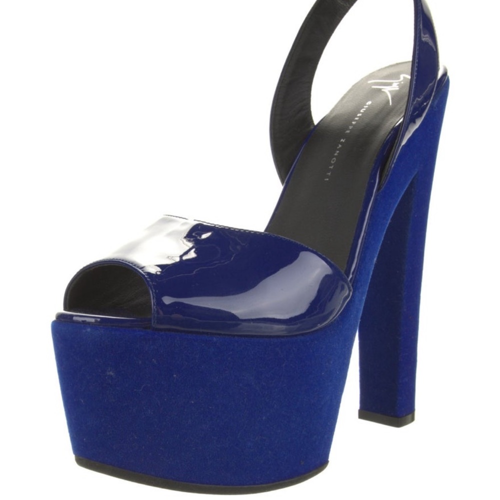 Giuseppe Zanotti Navy Platform Sandals - Picture 2 of 5